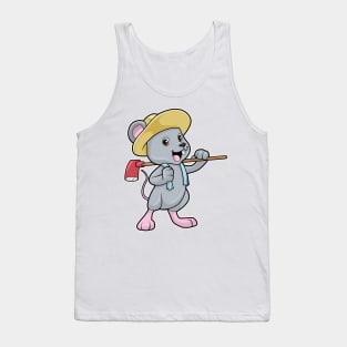 Mouse as Farmer with Axe & Hat Tank Top